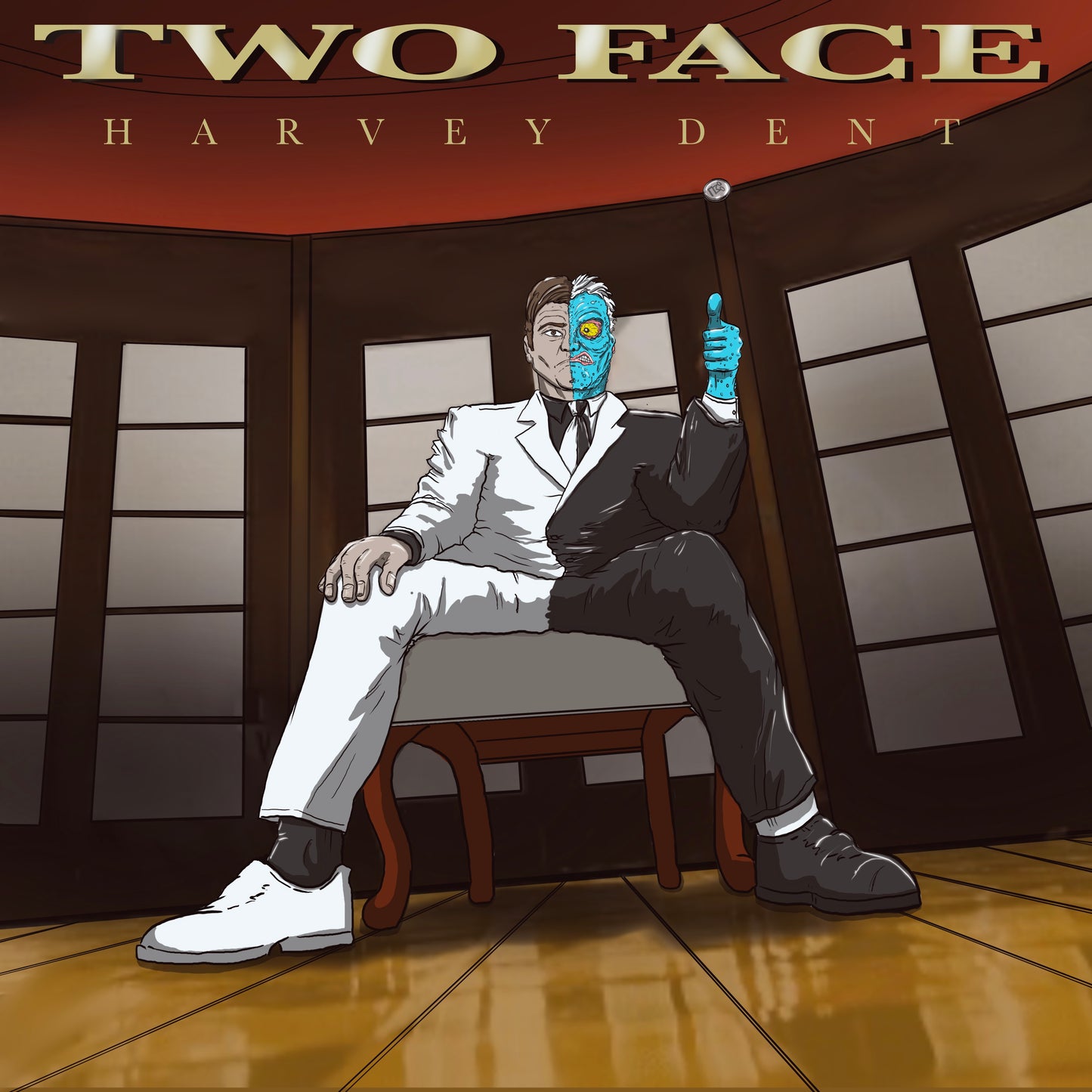 Two-face x Scarface album cover mashup poster