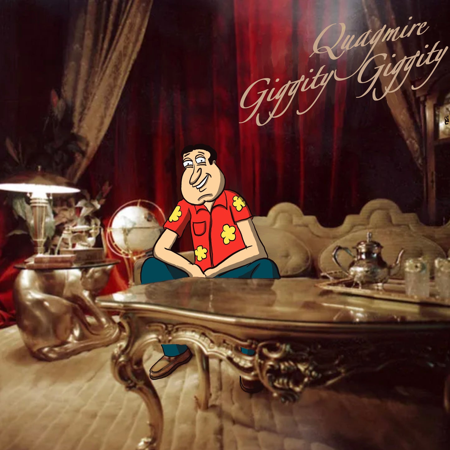 Quagmire x Masego album cover mashup poster