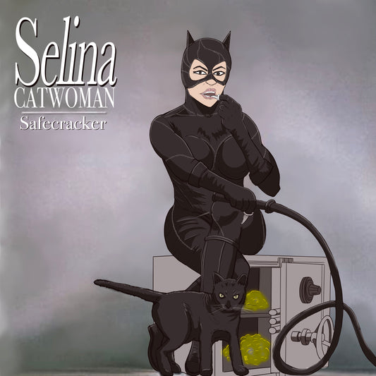 Catwoman x Tina turner album cover mashup poster