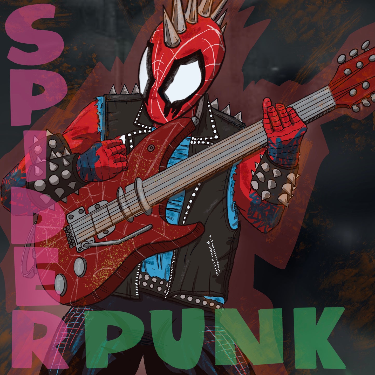 Spider punk x Elvis album cover mash poster