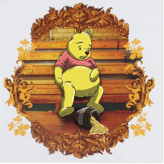 Pooh bear x Kanye album cover mashup