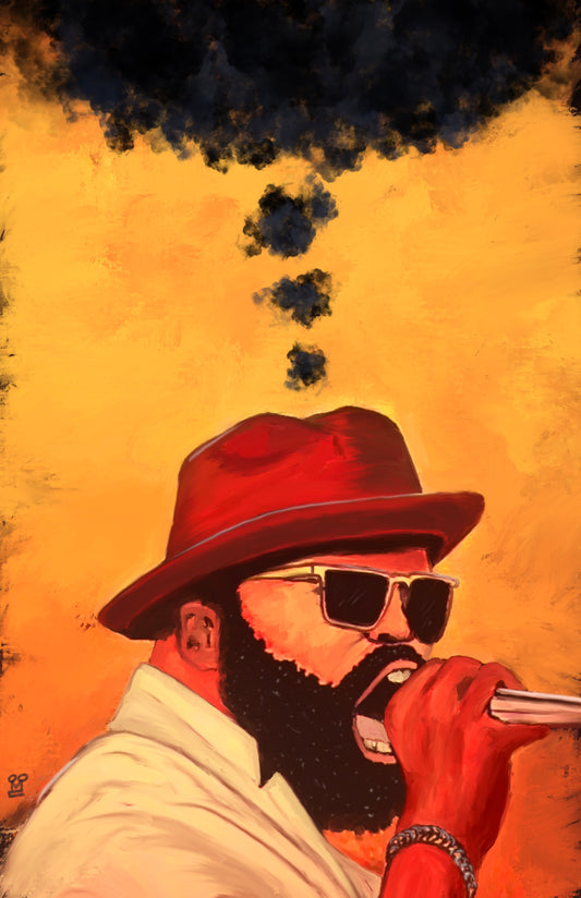 Black thought bubble poster print