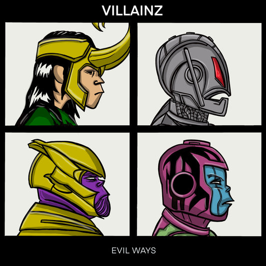 Infinity war villainz x Gorillaz album cover mashup poster