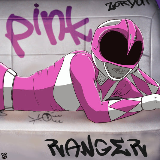 Pink ranger x p!nk album cover mashup poster