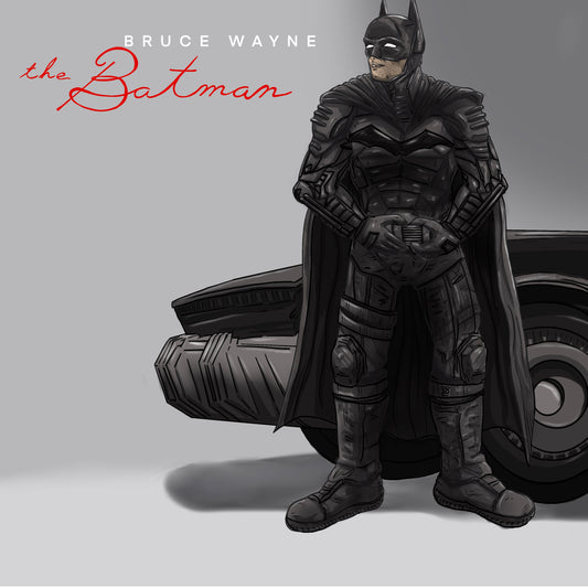 Bruce Wayne x lil Wayne album cover mashup poster