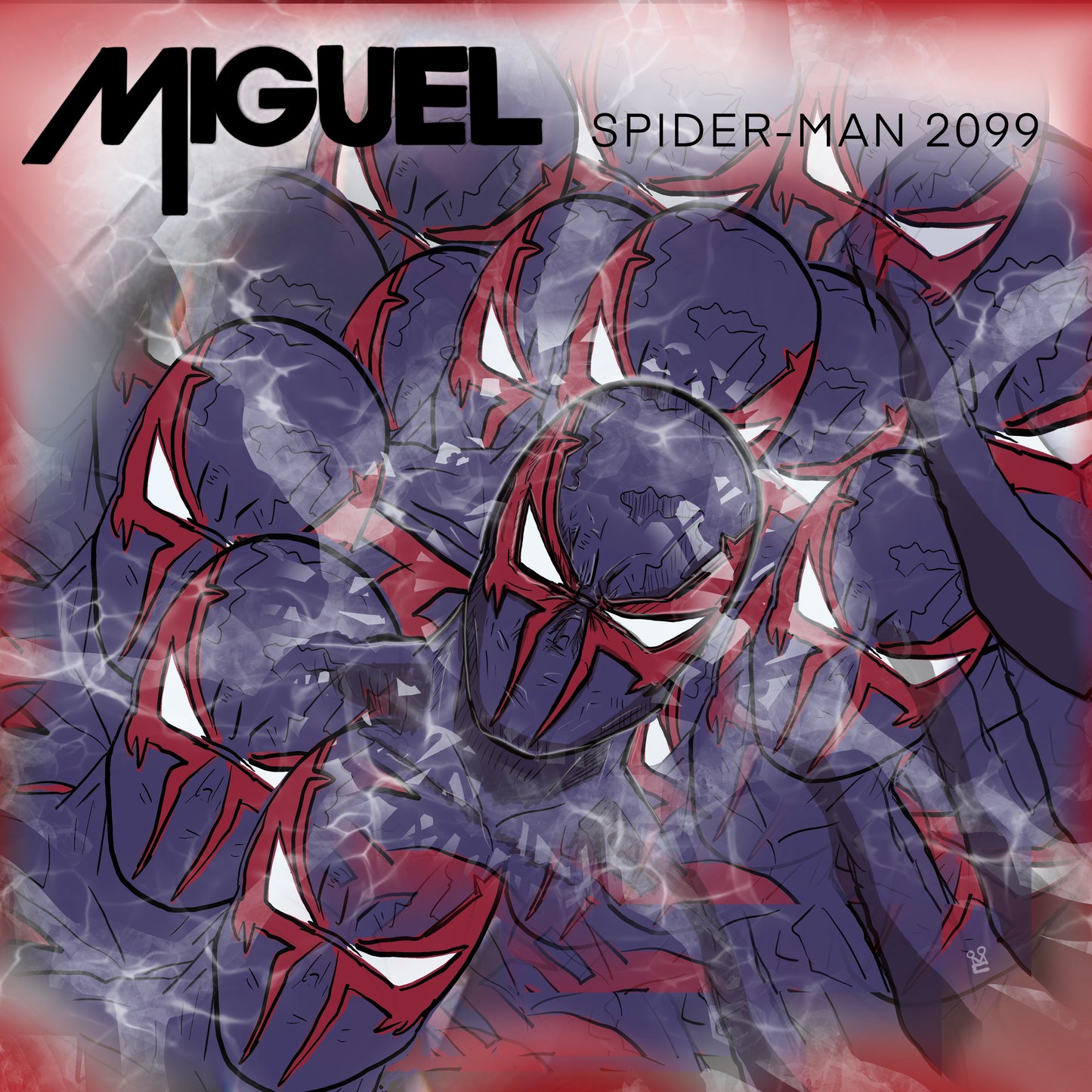 Spider-Man 2099 x Miguel album cover mashup poster