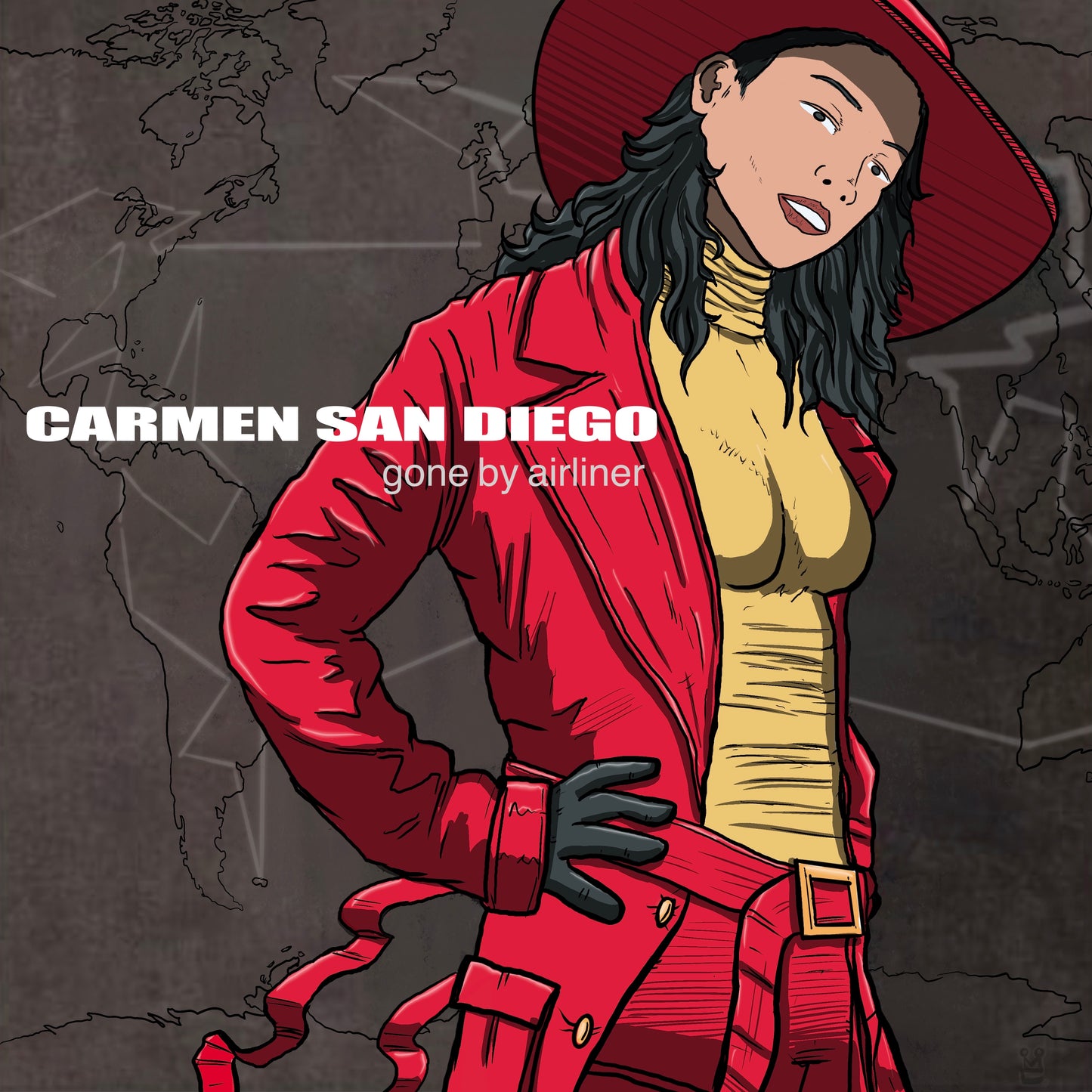 Carmen San Diego x Alicia keys album cover mashup