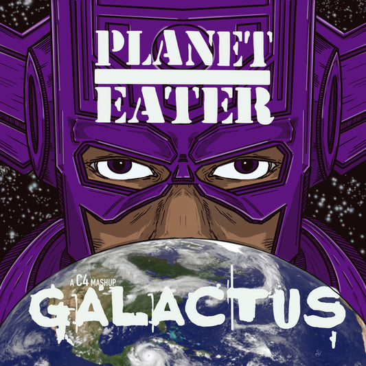 Galactus x public enemy album cover mashup poster