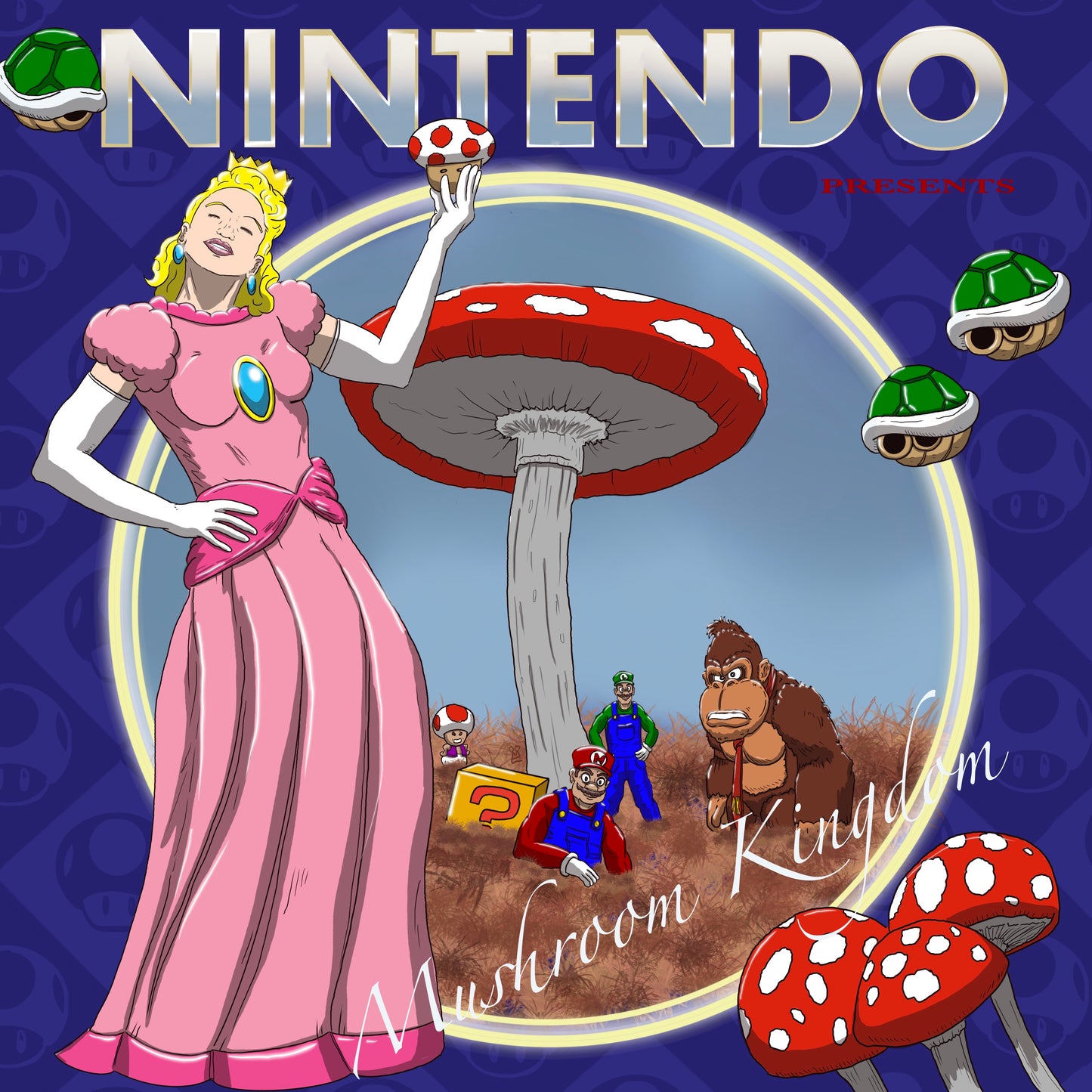 Mushroom kingdom x tragic kingdom album cover mashup poster