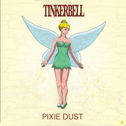 TINKERBELL x Nirvana album cover mashup poster