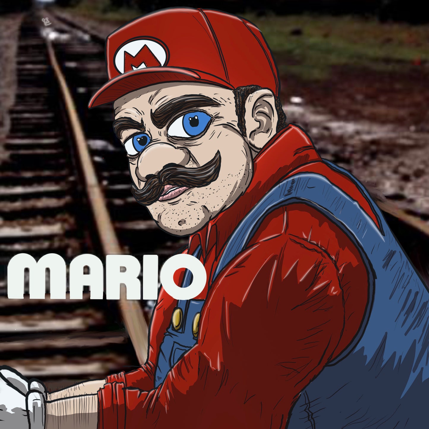 Super Mario x Mario album cover mashup poster