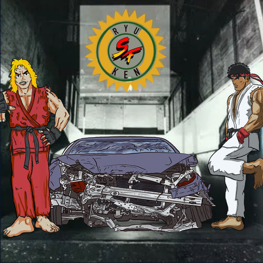 RYU and Ken x Pete rock and CL Smooth album cover mashup poster