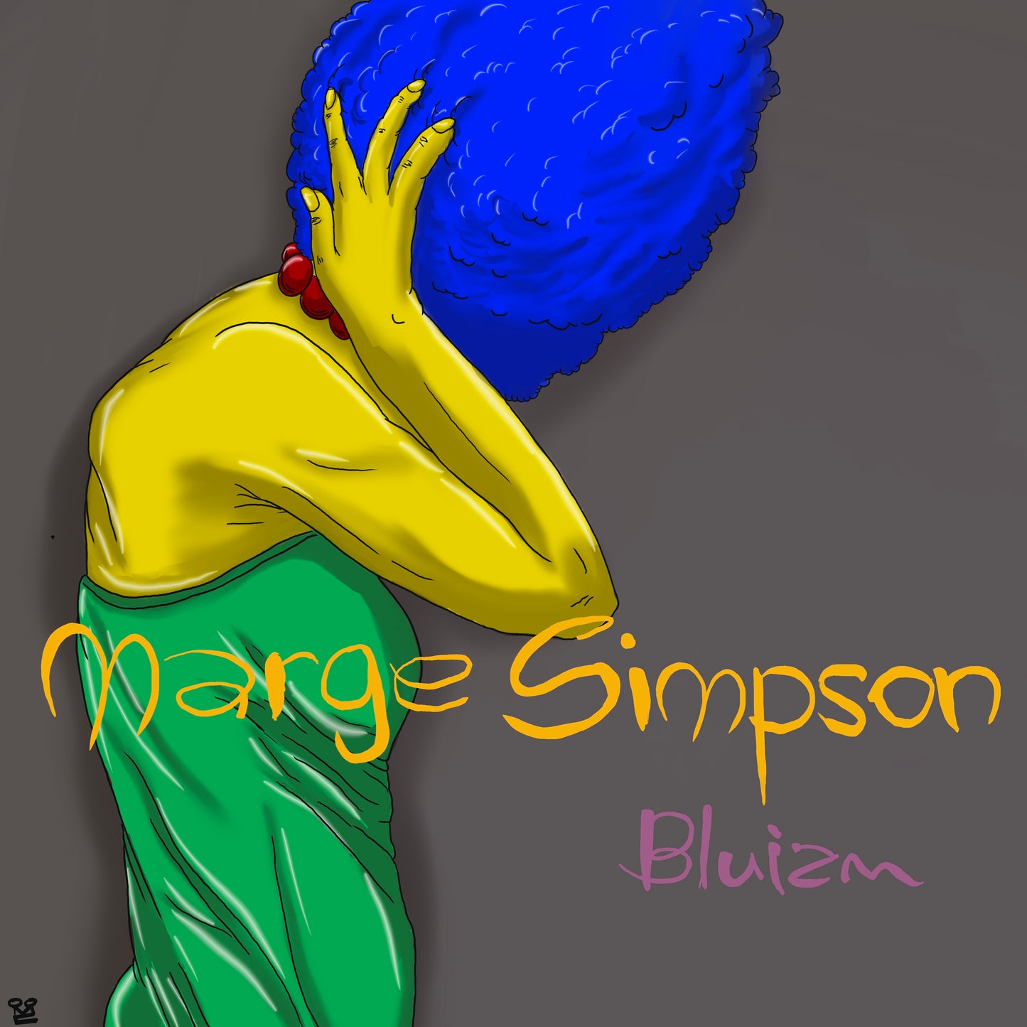 Marge Simpson x erykah badu album cover mashup poster