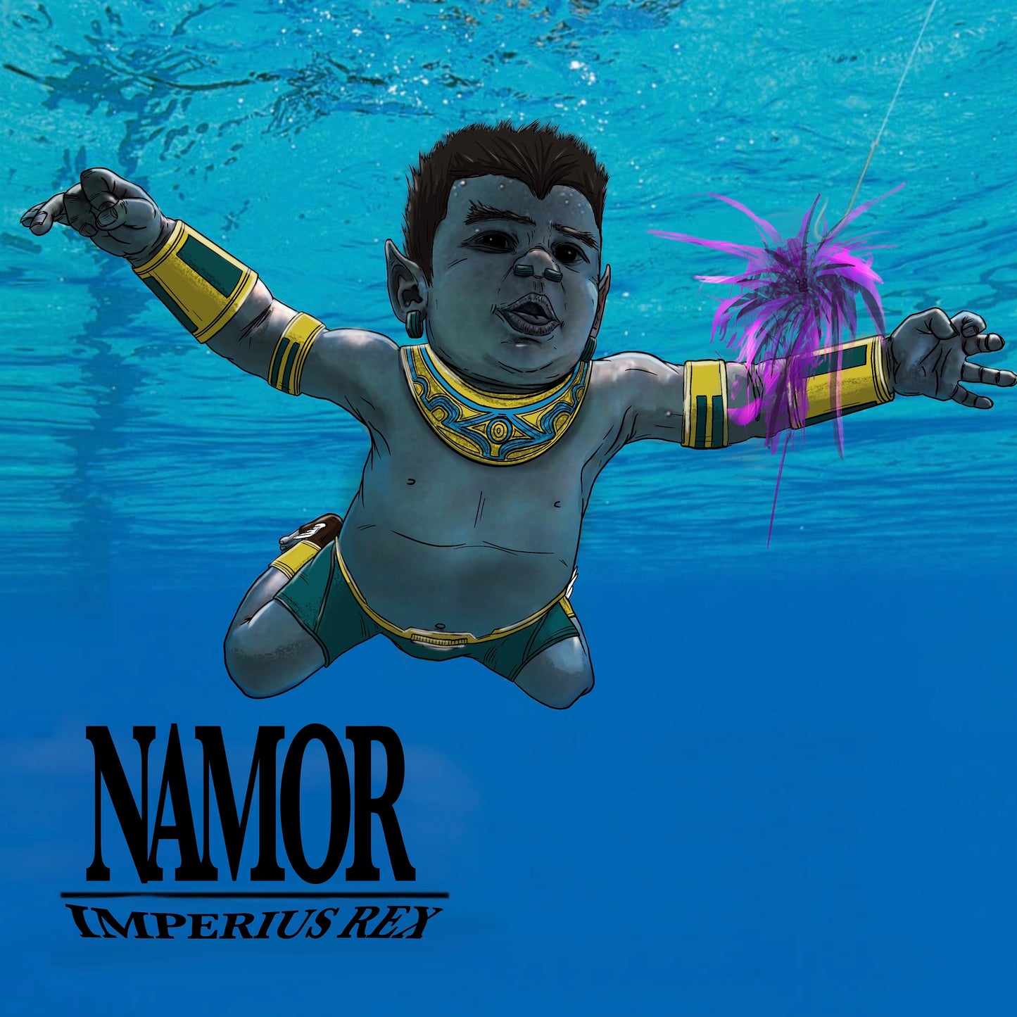 Namor x Nirvana album cover mashup