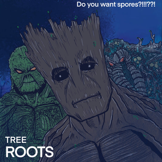 Tree roots x the roots album cover mashup poster