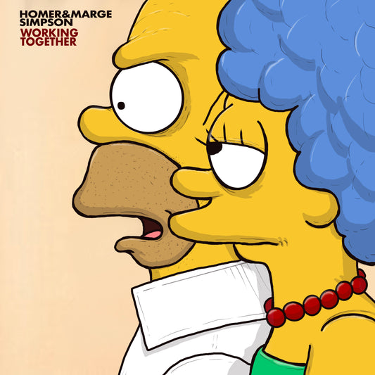 Homer and Marge x Ike and Tina album cover mashup poster