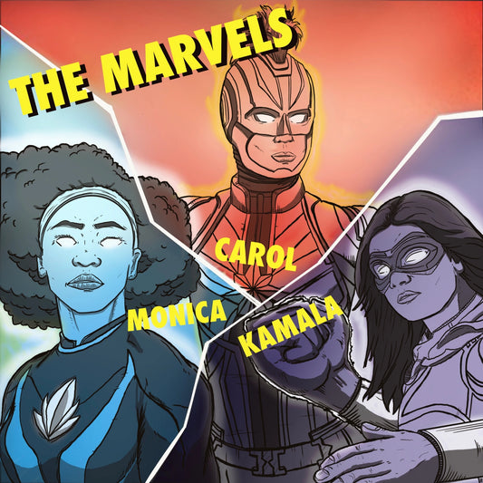 The Marvels x Salt n Pepa album cover mashup poster