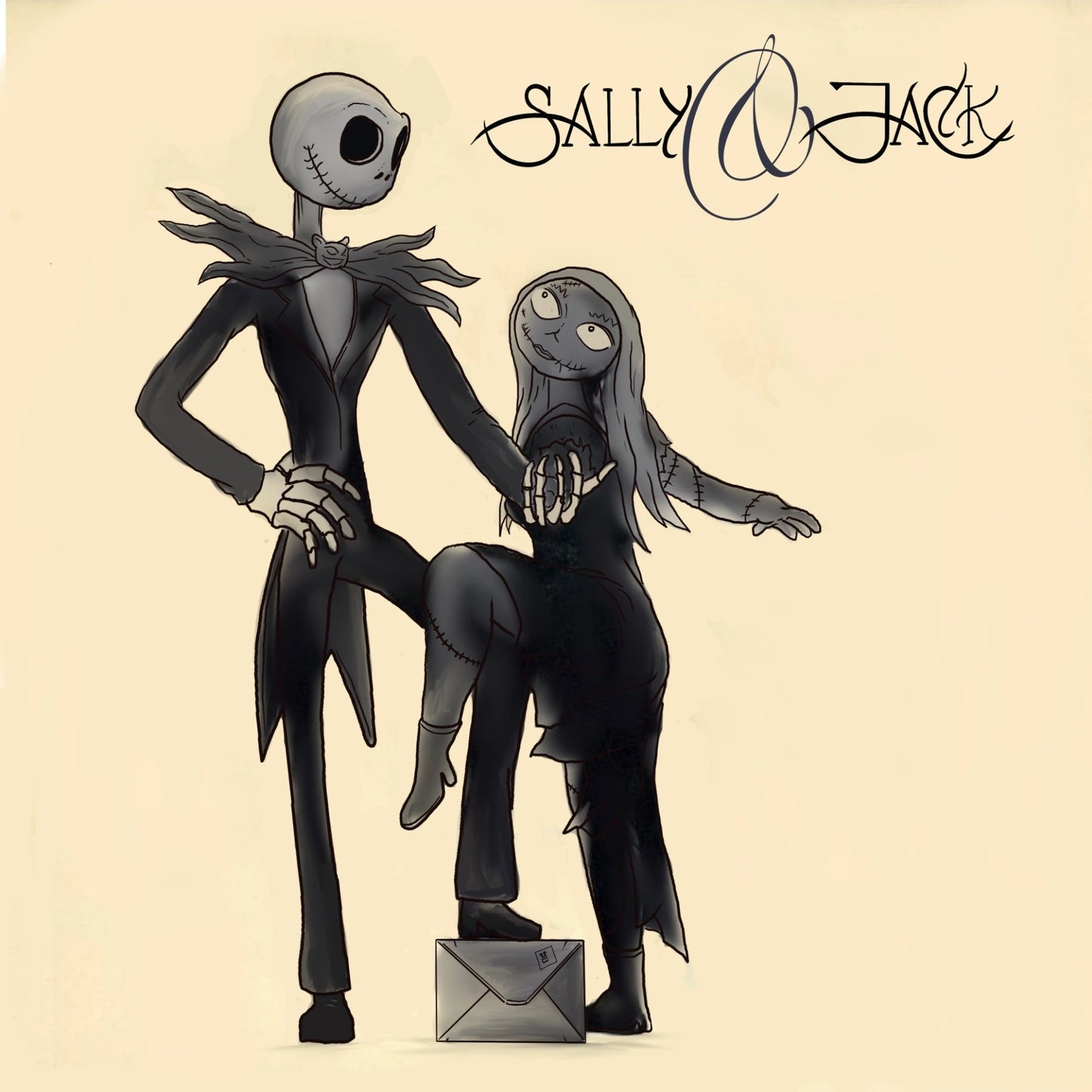 Sally and Jack x Fleetwood Mack album cover mashup poster