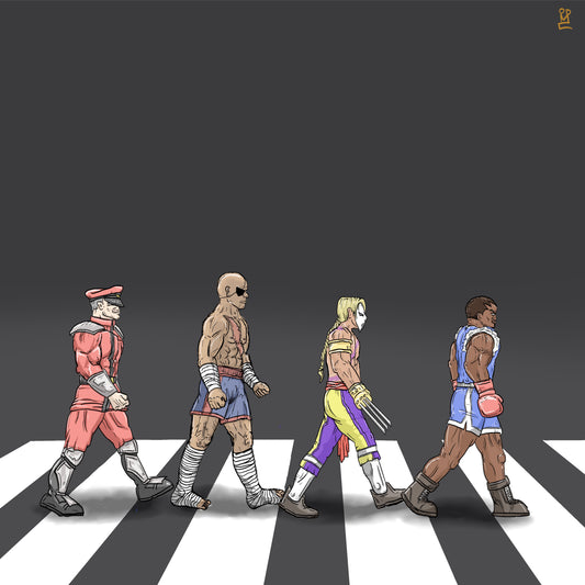 Shadaloo x the Beatles album cover mashup poster