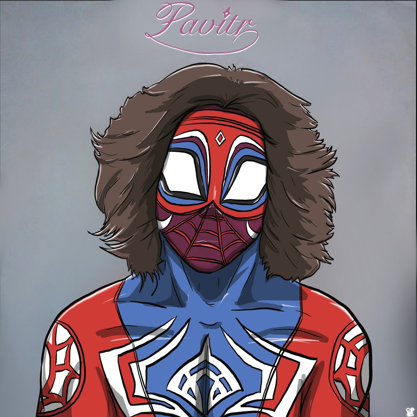 Spiderman India x prince album cover mashup poster