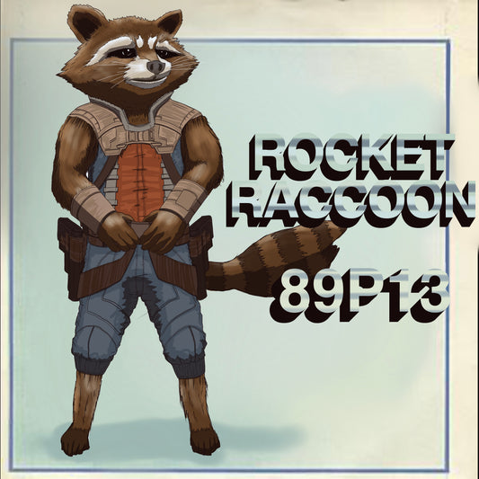 Rocket Raccoon x rocket man album cover mashup poster