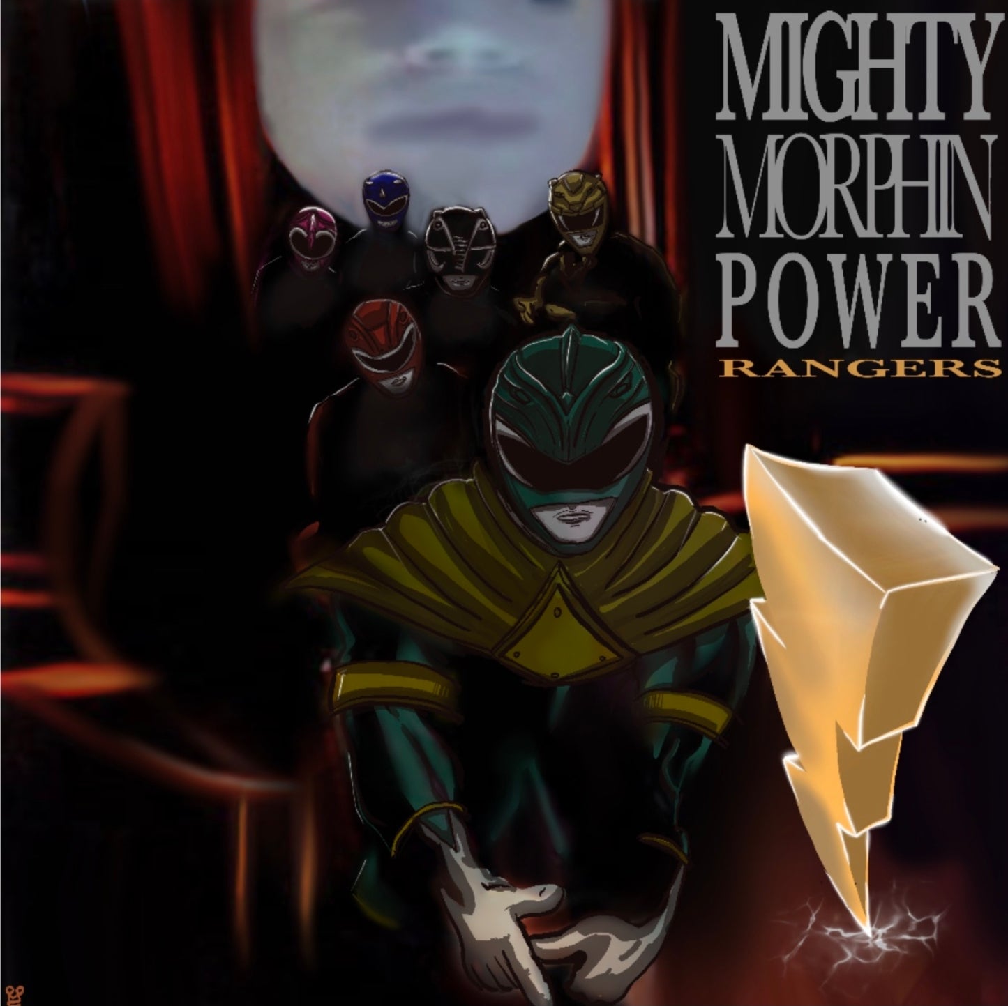 Power rangers x wutang clan album cover mashup poster