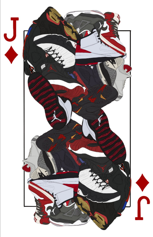 Jack of diamonds Jordan 1-11 poster