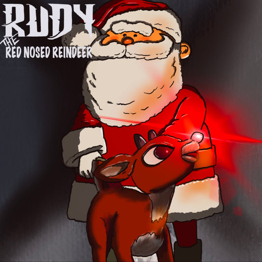 Rudolph x DMX album cover mashup poster