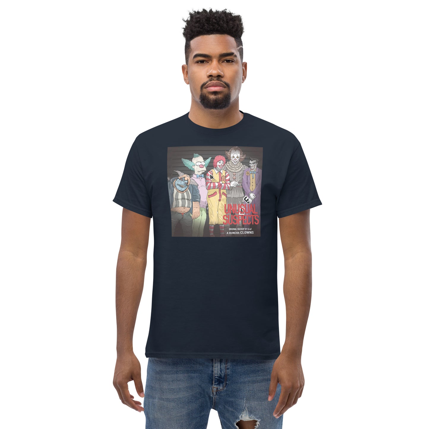 Pop culture clowns x Usual Suspects mashup classic tee