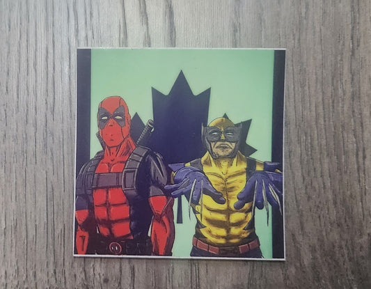 Deadpool and wolverine x outkast mashup sticker